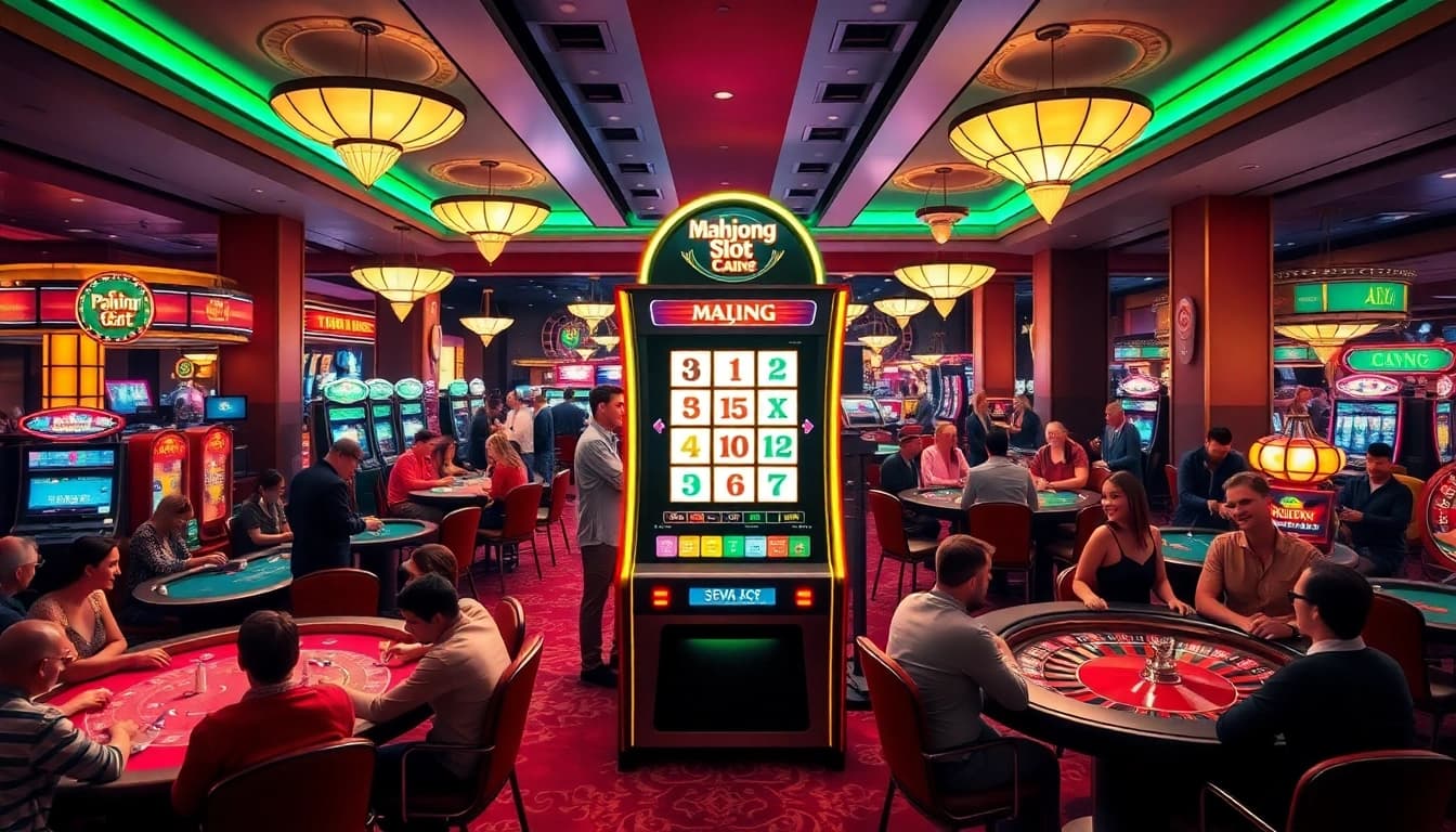 Experience excitement at the mahjong slot demo with players enjoying vibrant casino action.