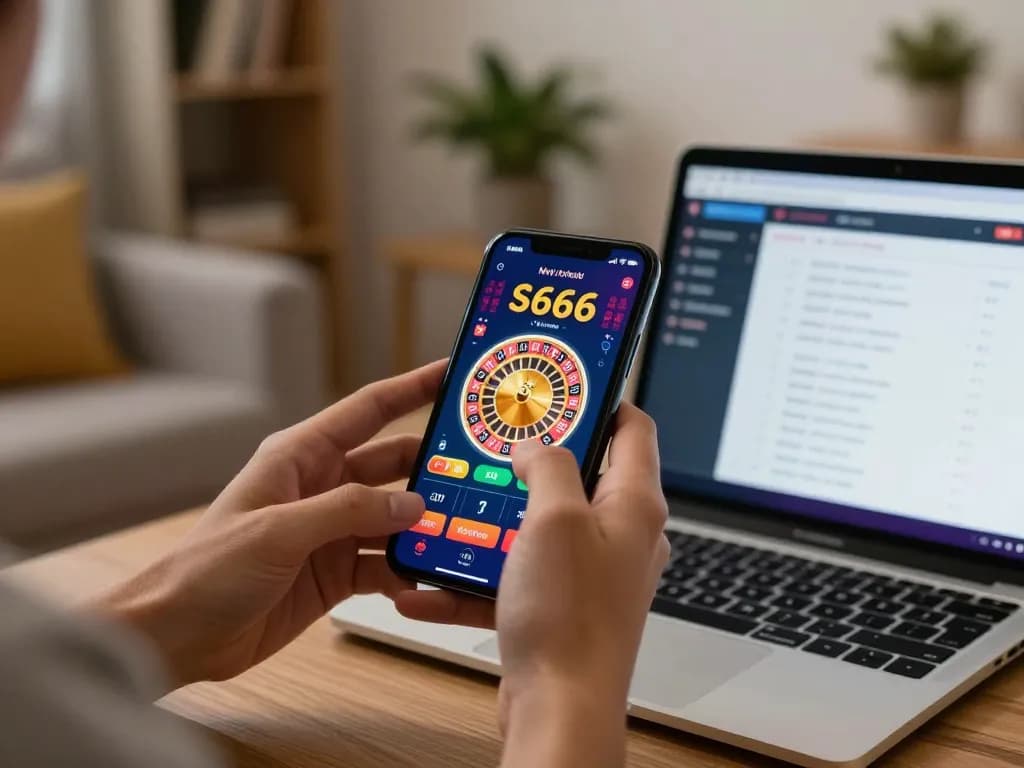 Players engaging with the s666 casino app on mobile devices, showcasing dynamic online gaming experience