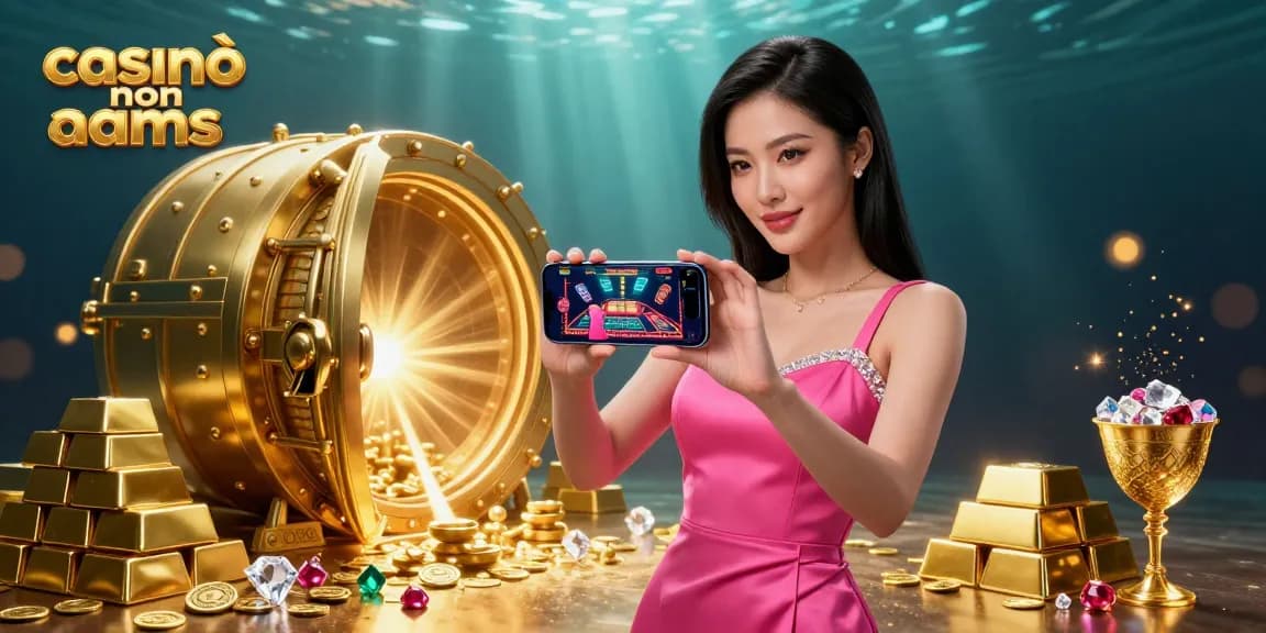 Gioca a giochi emozionanti nei casinò non AAMS con una donna straordinaria che mostra uno smartphone con azione di dealer dal vivo.