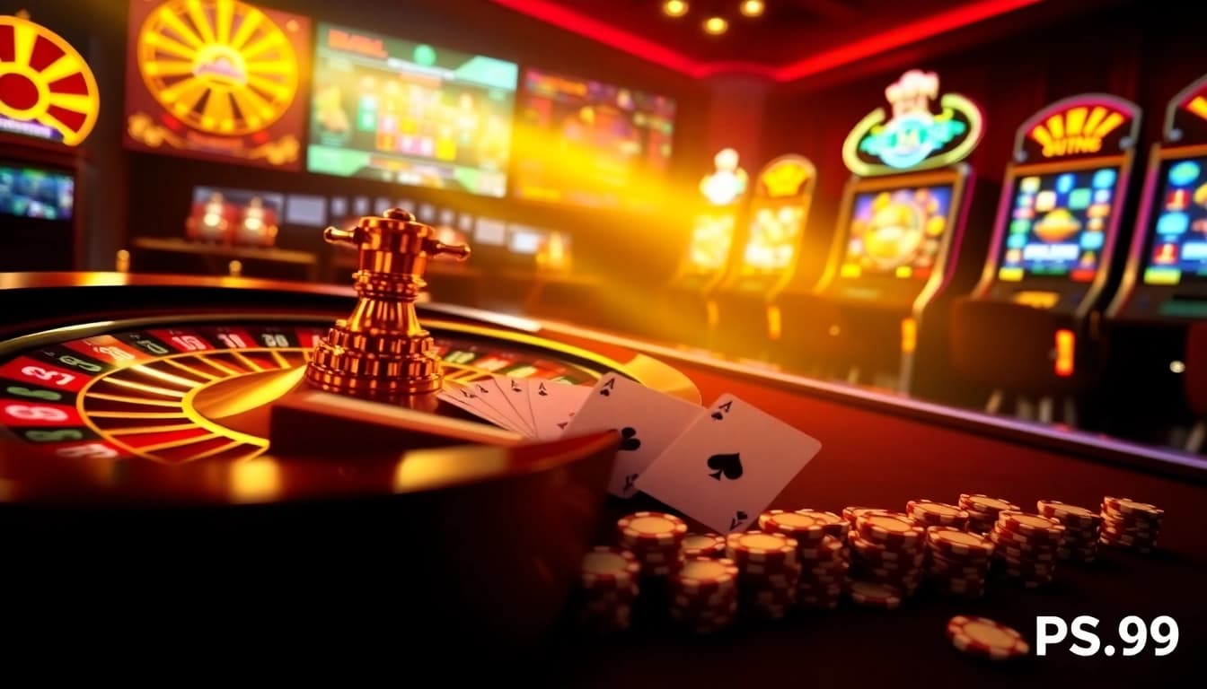 Engaging scene of nhà cái PS99 showcasing casino elements and vibrant gaming action.