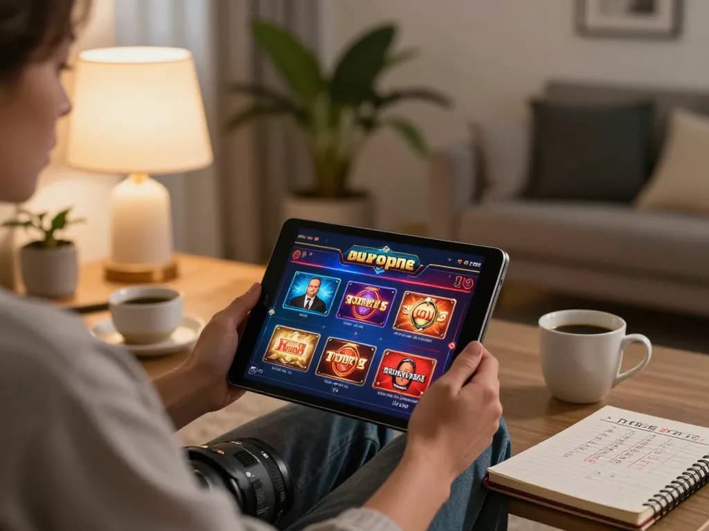 Engaging in online gaming on TRANG CHỦ CM88 from a modern living room with strategic notes