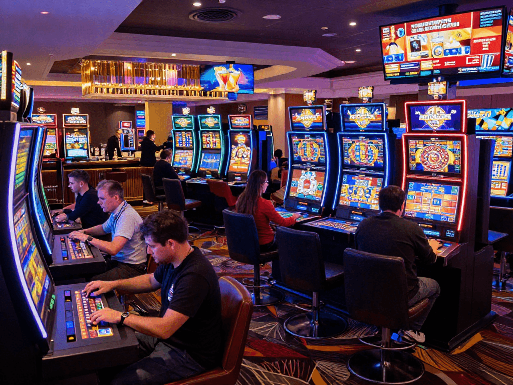uk credit card casinos offering thrilling gaming experiences with diverse players in a vibrant casino atmosphere