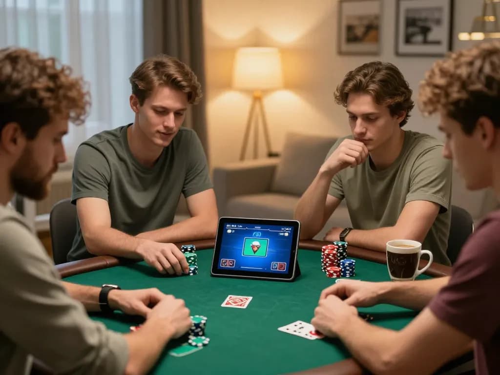 Players strategizing in an online poker game on SC88, enjoying home comfort.