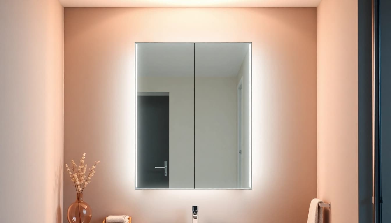 Illuminate your space with a stylish mirrored bathroom cabinet with light setting the perfect ambiance.