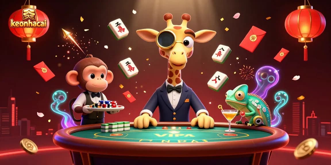 Experience keonhacai in action with vibrant 3D illustration showcasing casino excitement and lively characters.