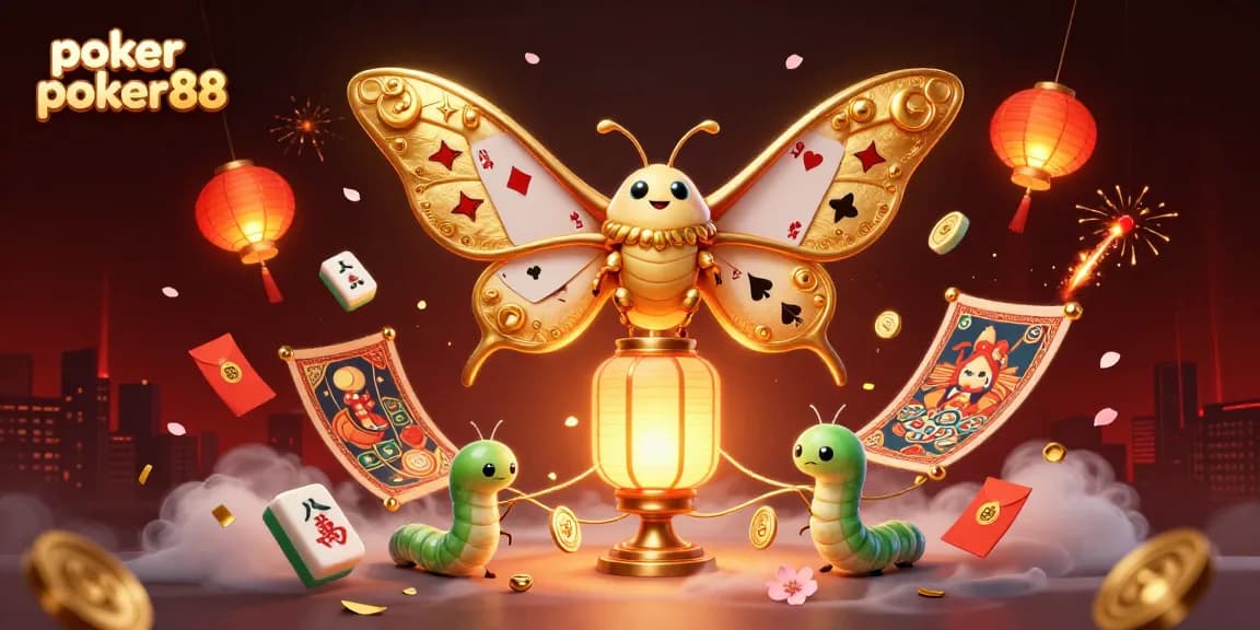 Experience the thrill of poker online poker88 with a dazzling cartoon illustration showcasing vibrant casino elements.
