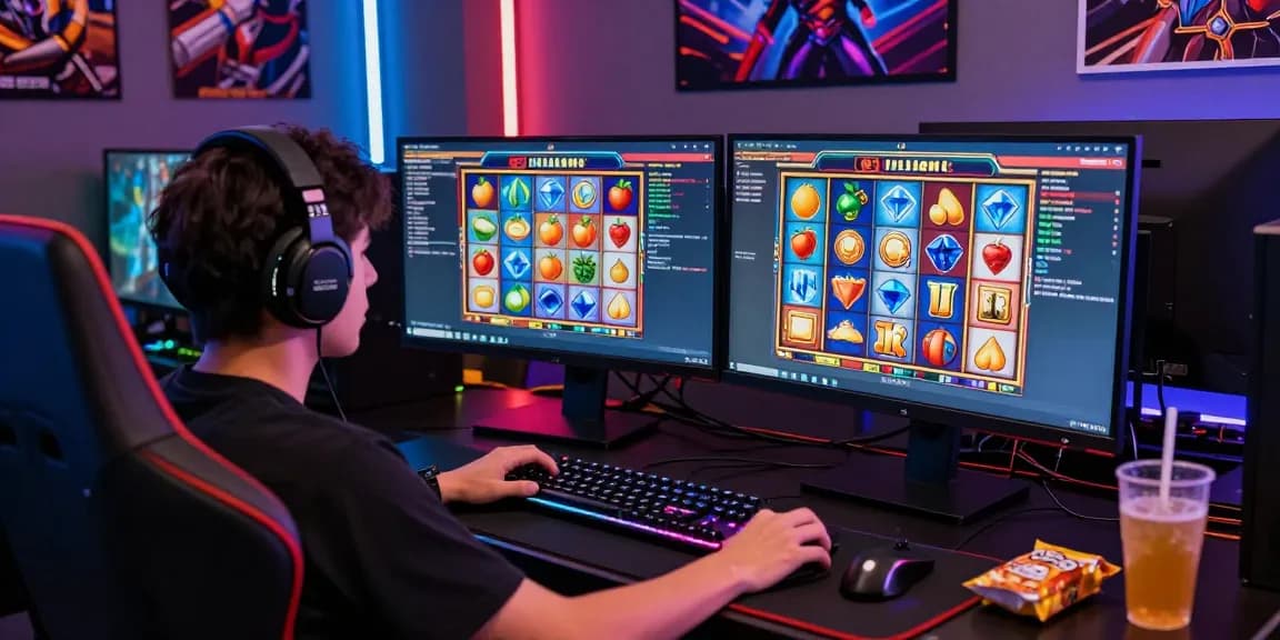 Player enjoying an exciting slot deposit 1000 gaming session, vibrant visuals, and immersive setting.