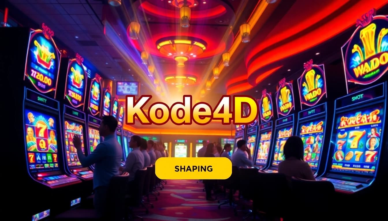 Kode4d slot featuring vibrant machines and excited players, highlighting joy and security.