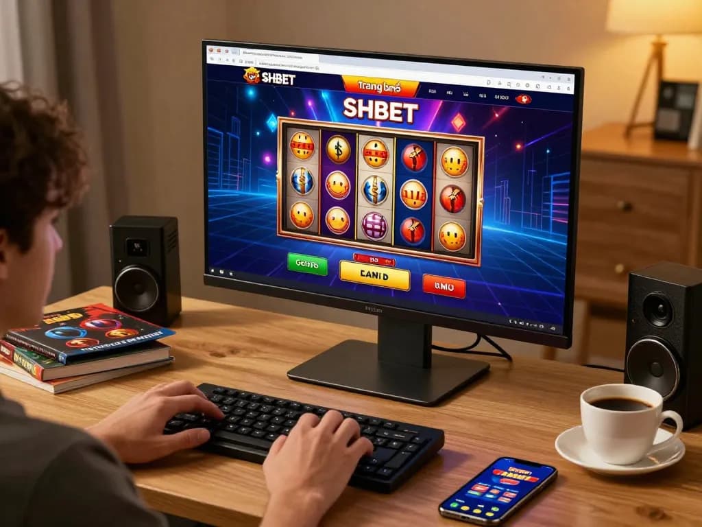 Engaging online gaming setup showcasing the trang chủ SHBET interface with slots in action.