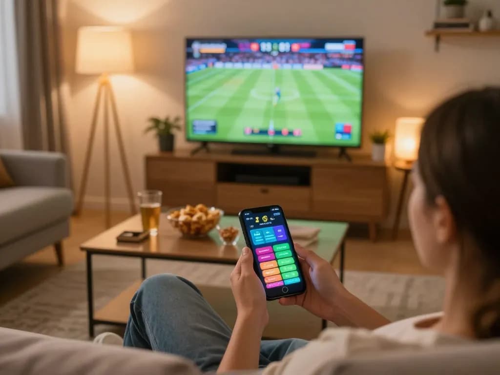 Engaging in หนังใหม่ชนโรง activities using a smartphone during an online gaming session.