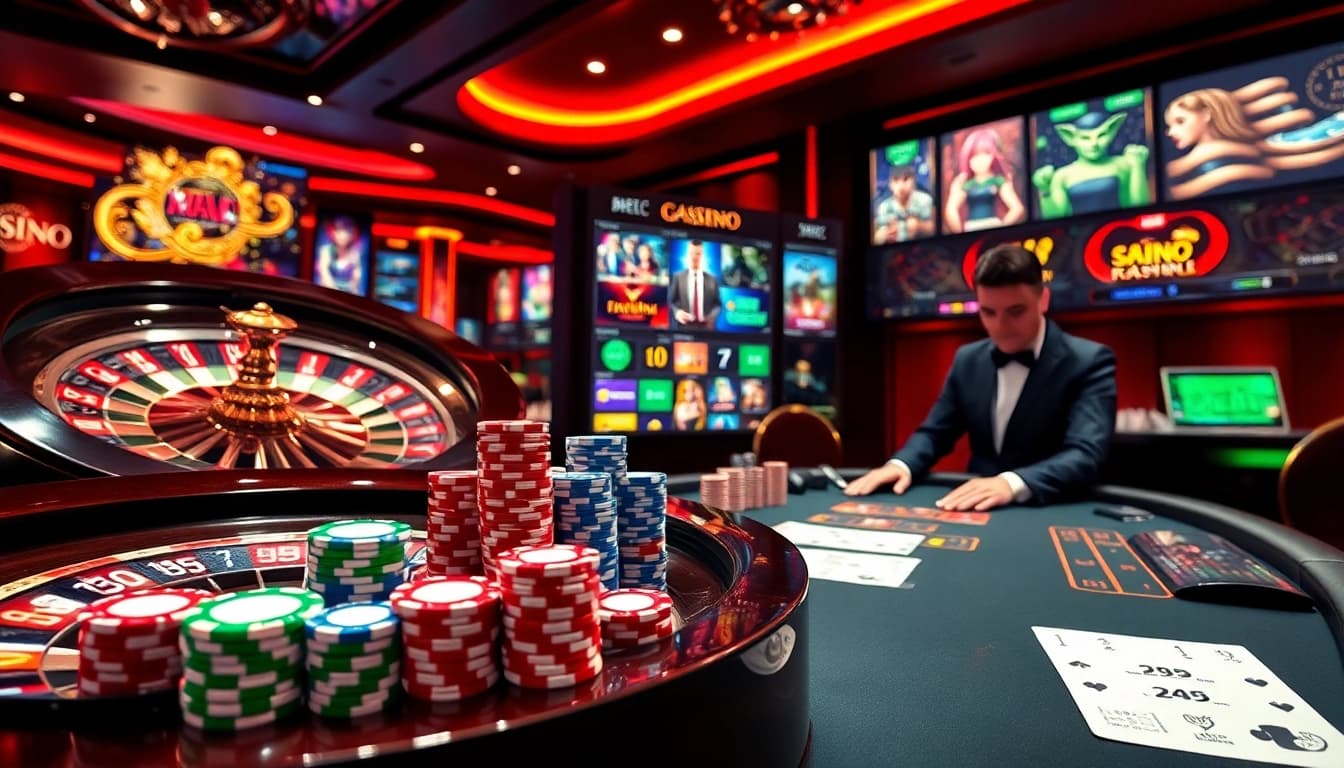 Découvrez le frisson du casino en ligne argent réel avec des visuels de jeu dynamiques de tables de roulette et de poker.