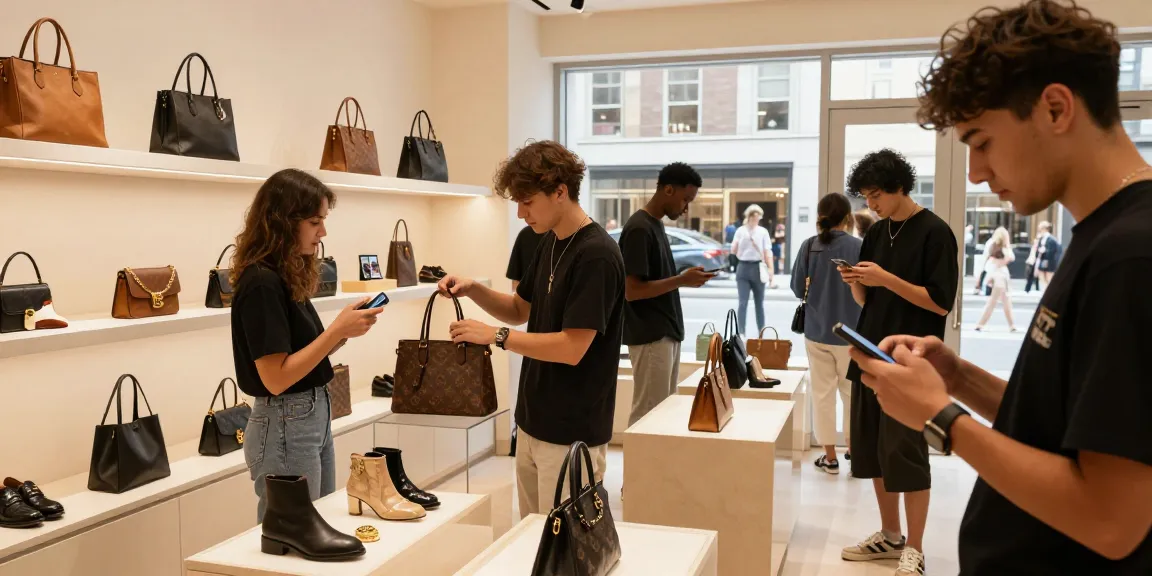 Exploring high-quality 레플리카 사이트 products in a modern retail space.