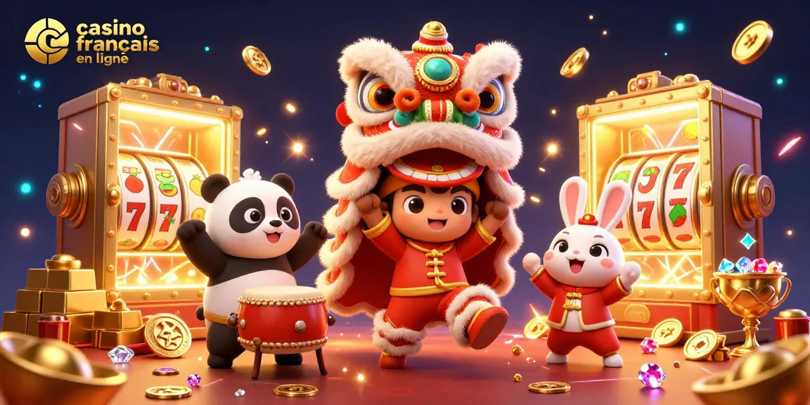 Découvrez l'énergie festive du casino francais en ligne avec des personnages animés et des décorations vibrantes.