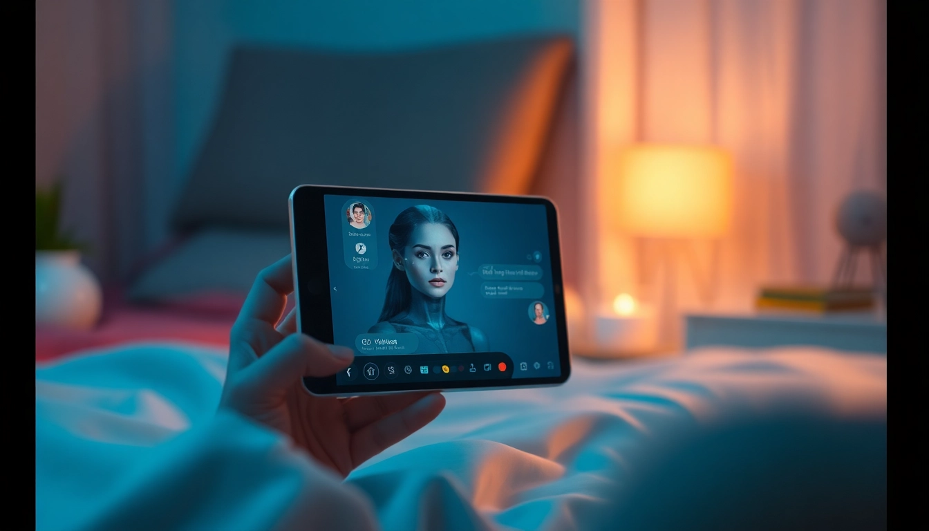 Engaging AI sex chat platform showcasing intimate interaction with AI character.