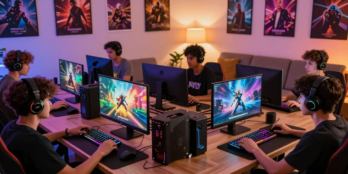 Players immersed in gaming joyfully exploring garuda303 platform, showcasing vibrant game graphics.