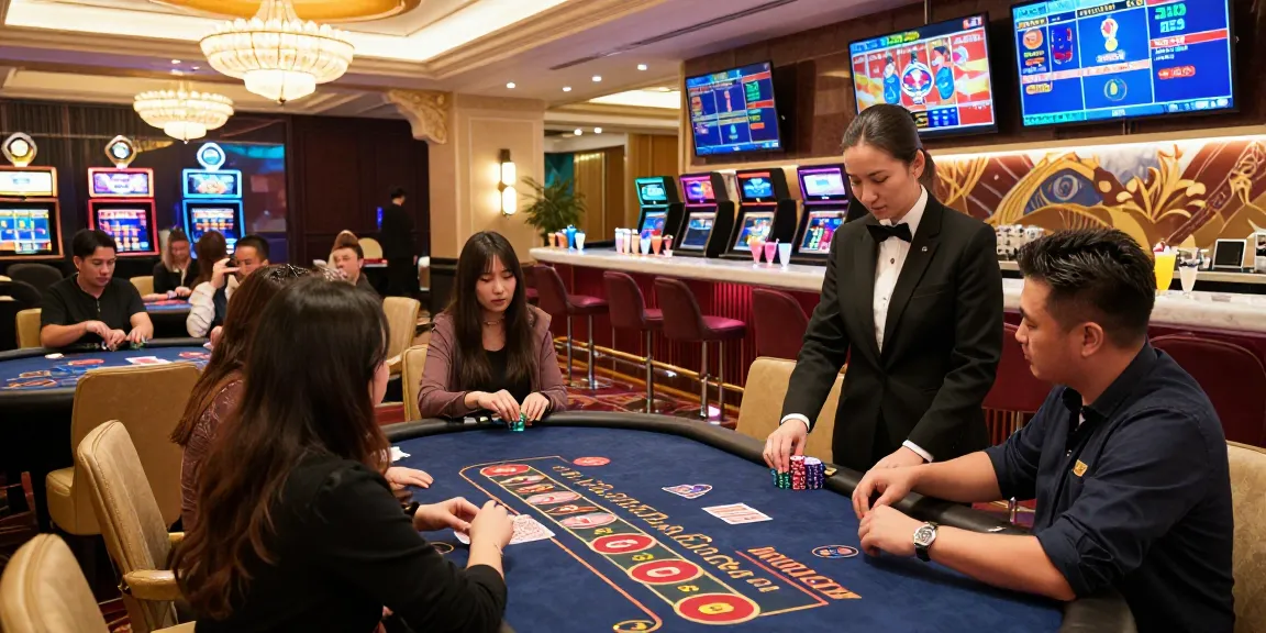 People enjoying games at MBM娛樂城 with vibrant ambiance and professional dealers.