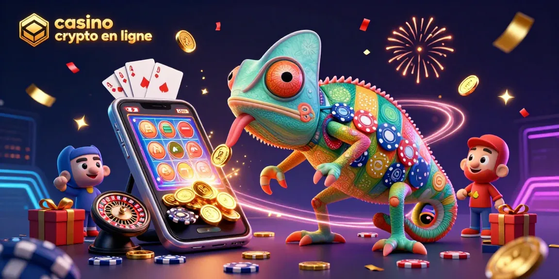 Engagez-vous dans le casino crypto en ligne avec des personnages colorés, des pièces d'or et des jeux animés.