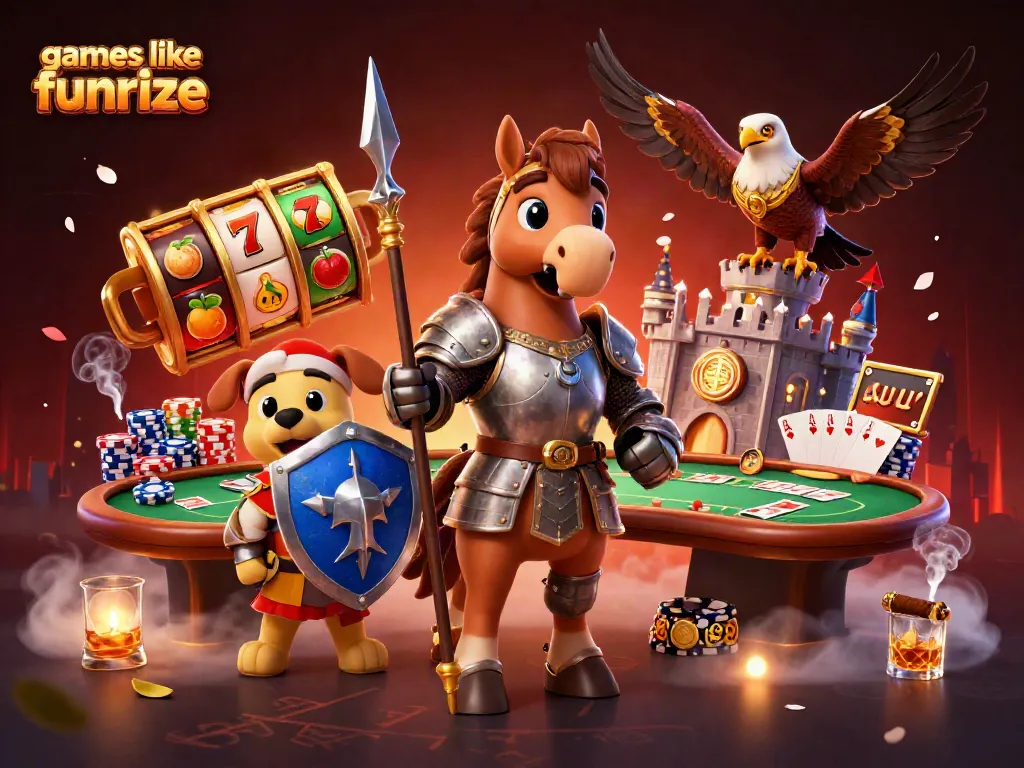 Play thrilling games like funrize with medieval knights and epic poker scenes.