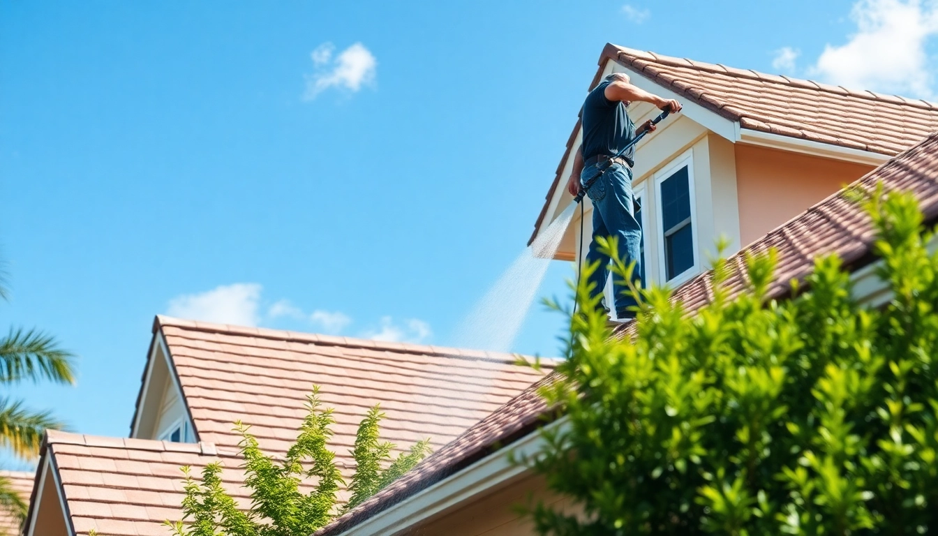 Roof cleaning in Kissimmee, showcasing a pristine roof after professional cleaning.