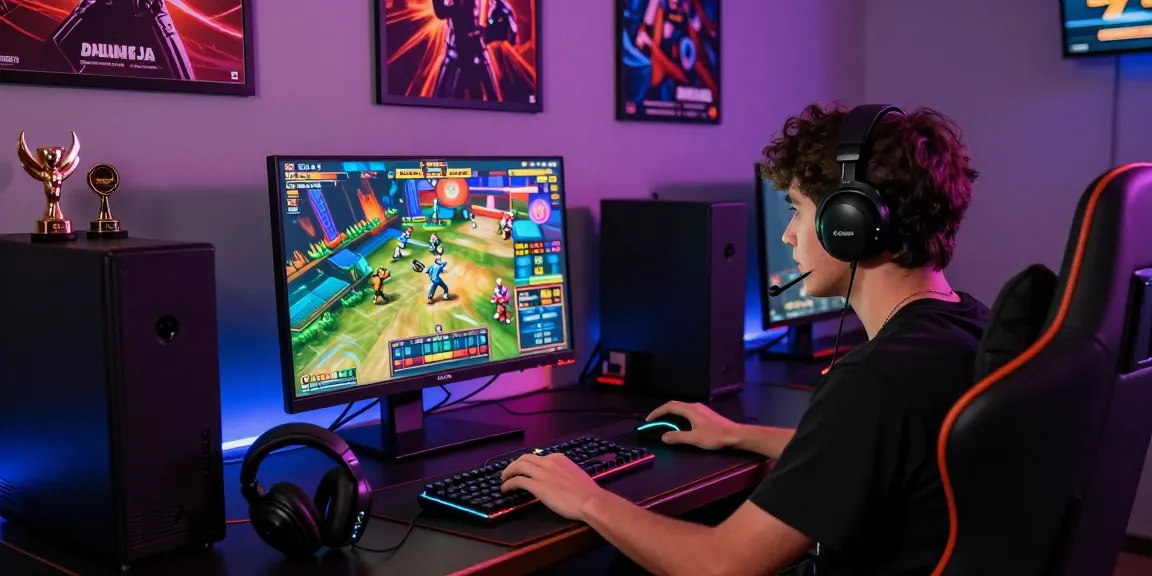 Player enjoying GARUDA303 online slot gaming experience with modern setup.