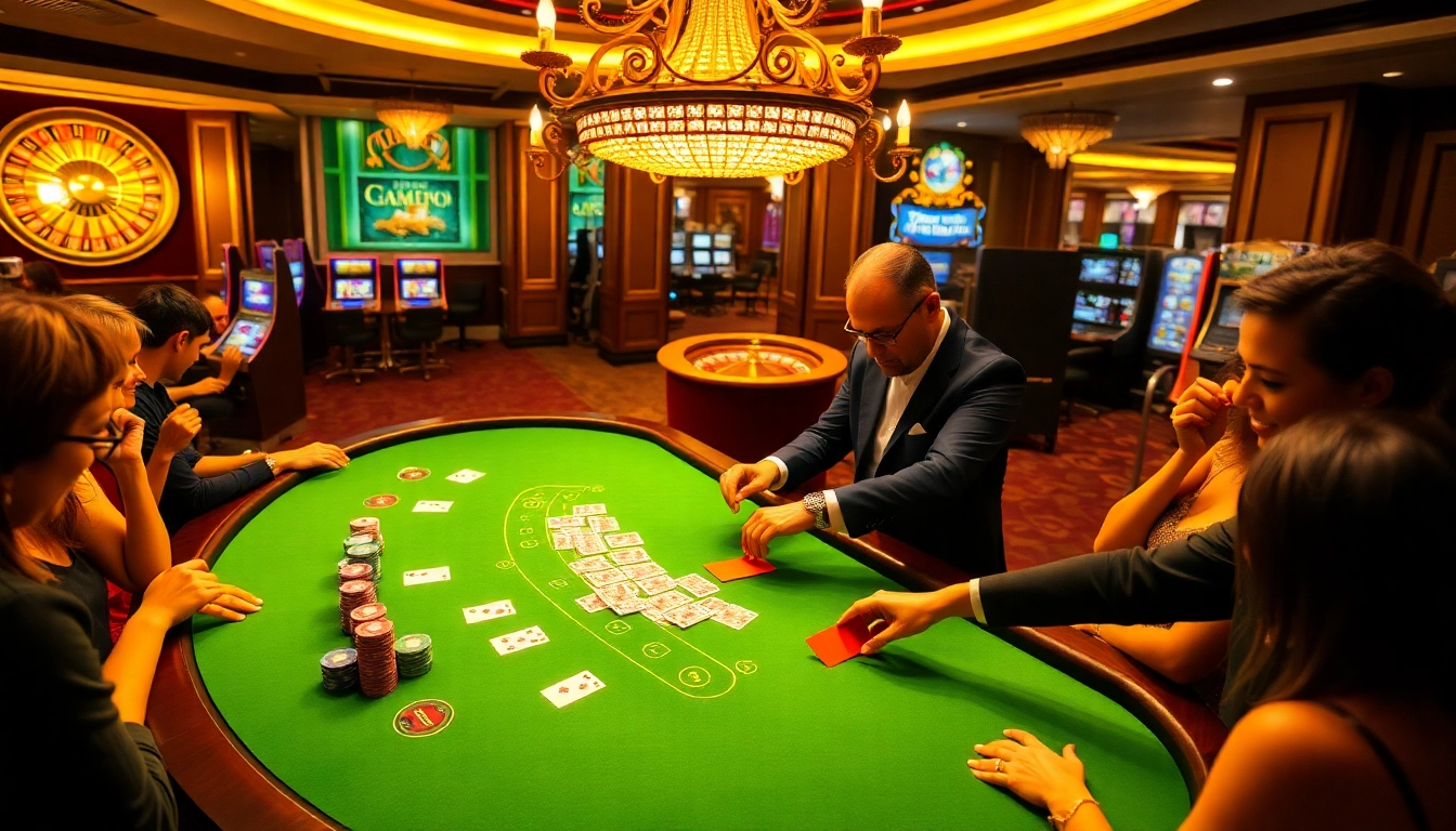 Découvrez l'excitation d'un site de casino en ligne avec des tables de jeux vibrantes et des joueurs engagés.