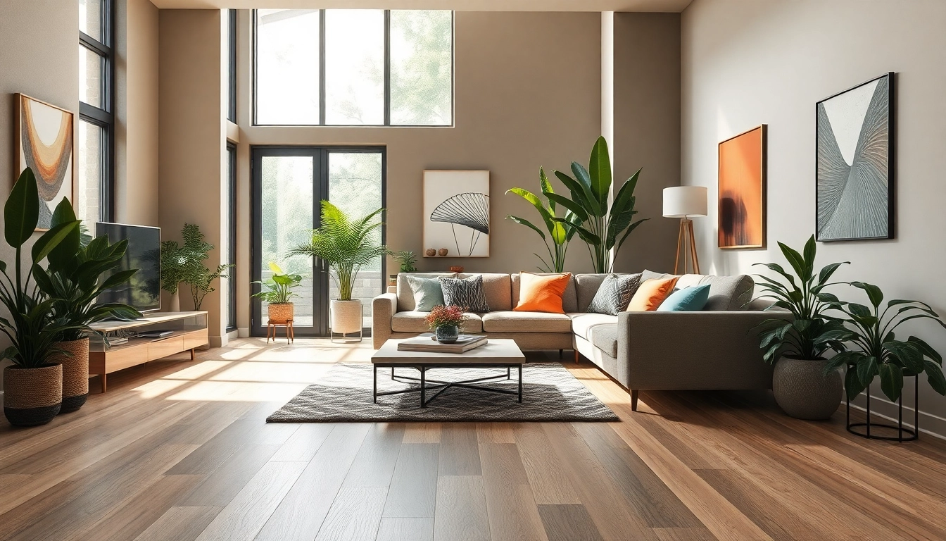 Enhance your space with elegant vinyl flooring in a modern home setup.