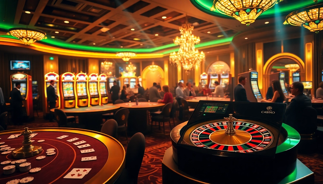 Découvrez l'excitation d'un site de casino en ligne avec des tables et des machines à sous vibrantes.