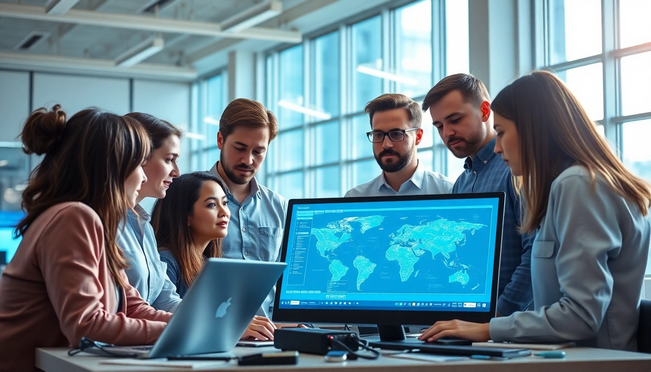 Managed IT services near me with a professional team collaborating in a modern office.