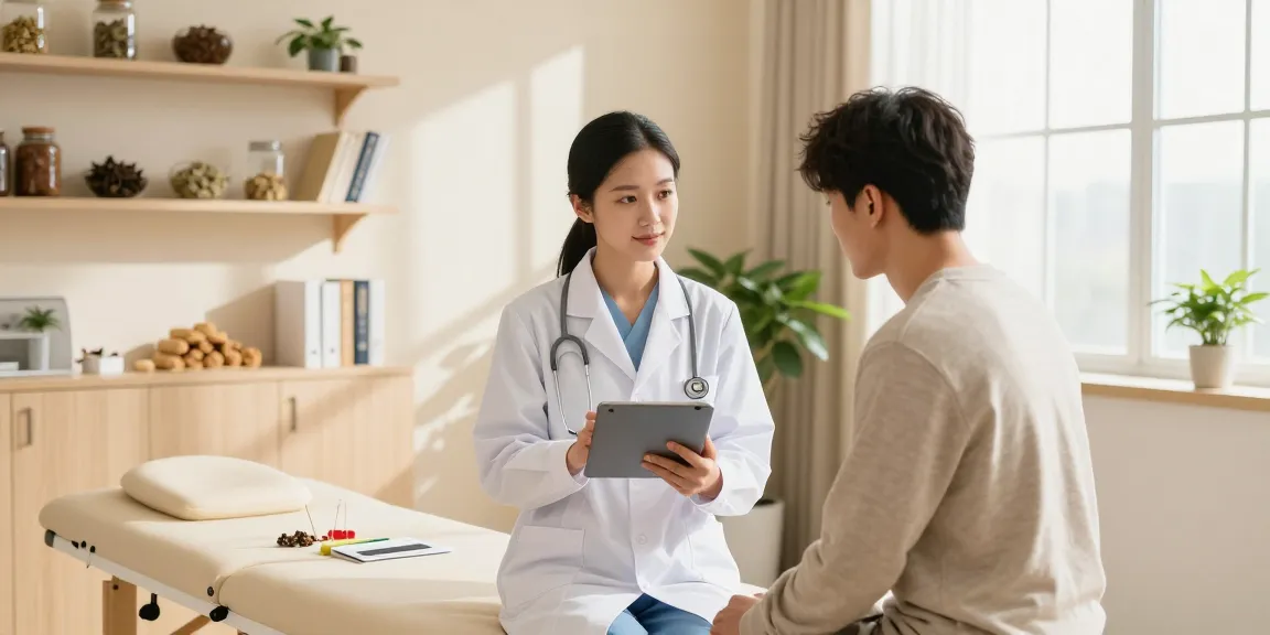 Expert consultation at 수원교통사고한의원 with a patient in a calming clinic environment.