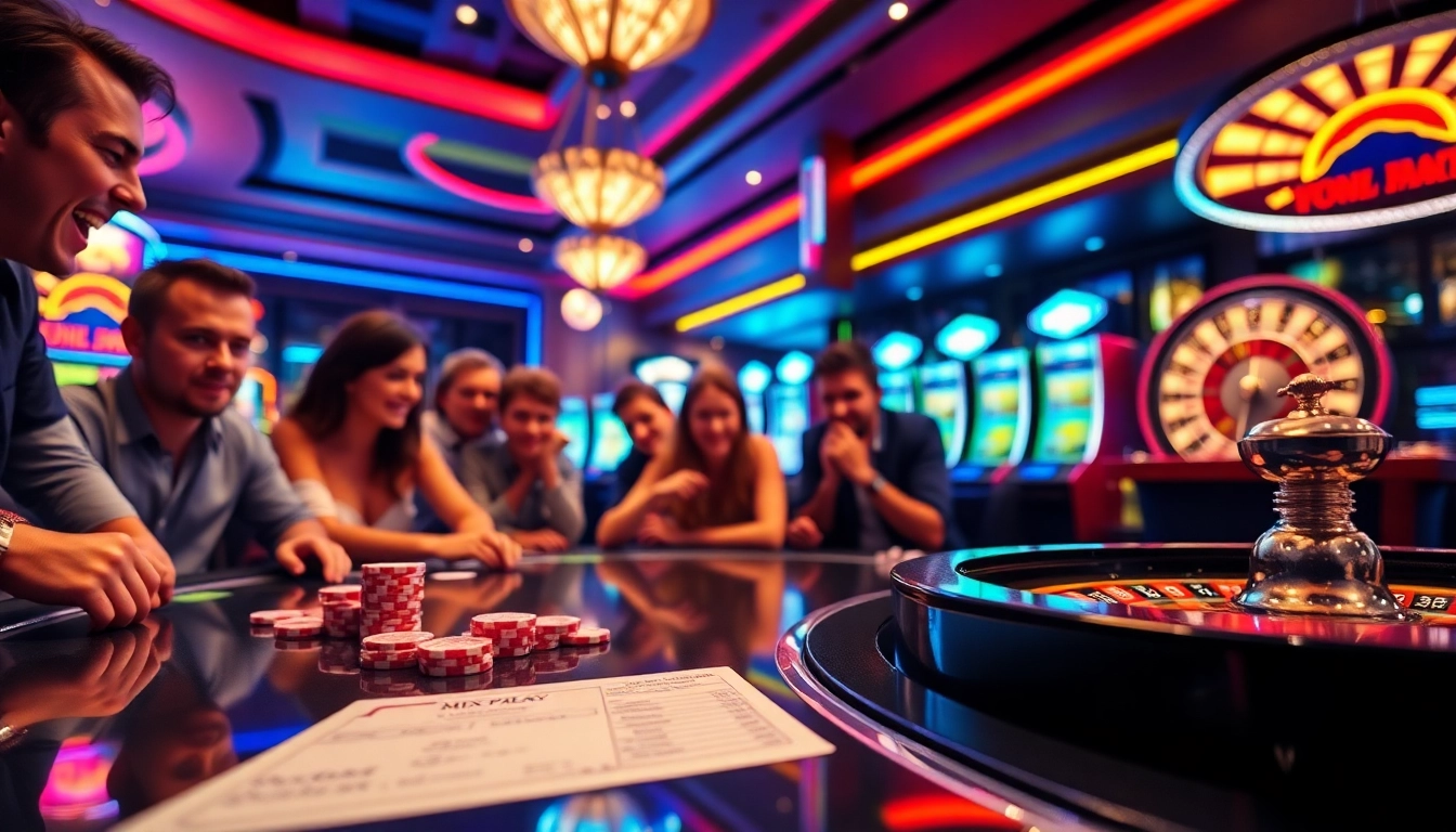 Experience the thrill of Mix Parlay betting at an upscale casino table with vibrant atmosphere.