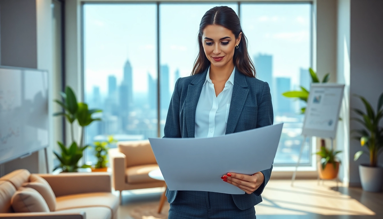 Showcasing founder leadership insights, a confident woman leads in a vibrant office environment.