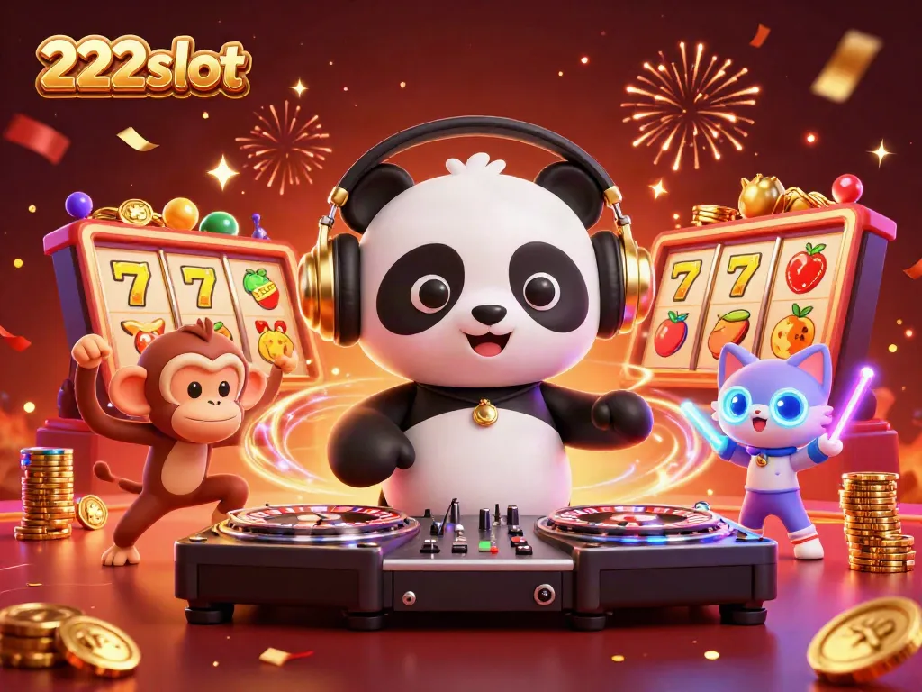 Merayakan keseruannya di 222slot dengan DJ panda, monyet breakdance, dan kucing rave.