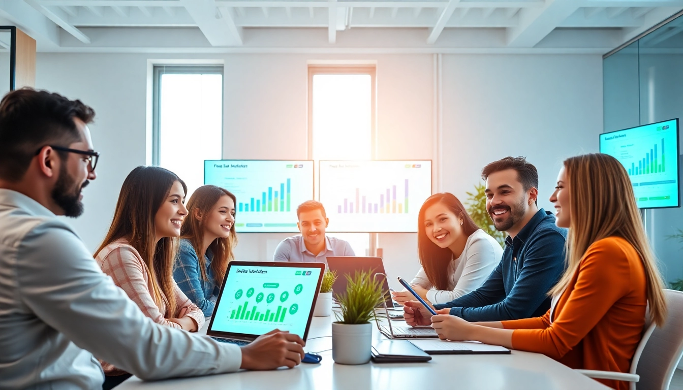 Implement effective social media marketing edmonton strategies with skilled professionals in a vibrant office.