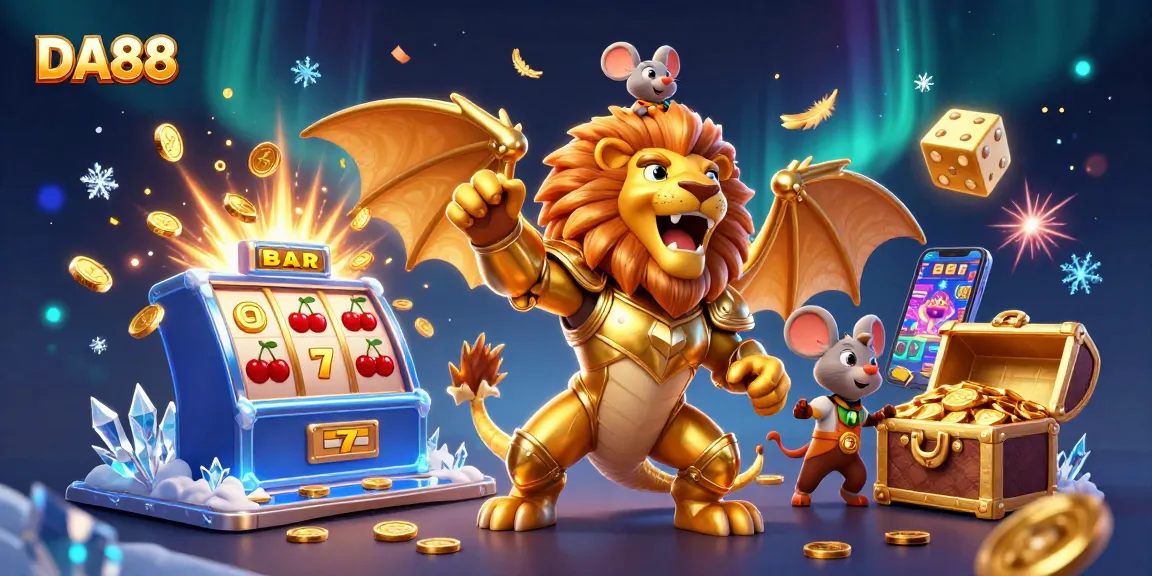 Experience DA88's thrilling slot game wins with a vibrant jackpot explosion scene.