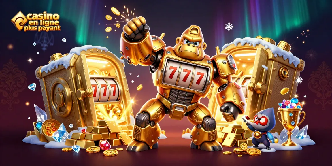 Découvrez le casino en ligne le plus payant, un mélange riche d'illustration 3D, avec des éléments de jeux d'argent.
