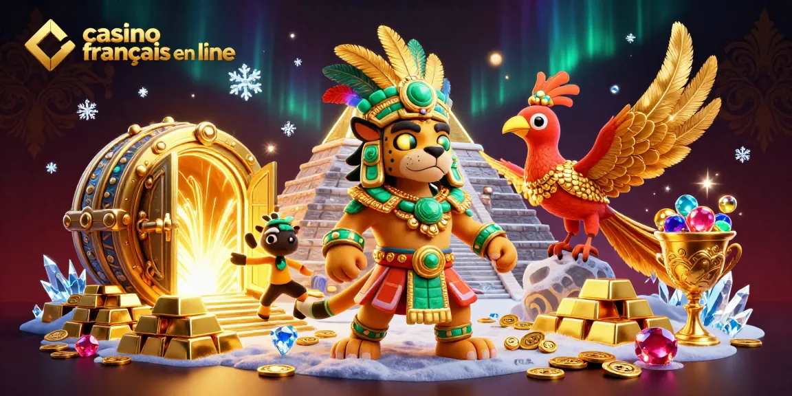 Jouez à des jeux sur casino français en ligne avec un prêtre jaguar et un oiseau Quetzal en 3D.
