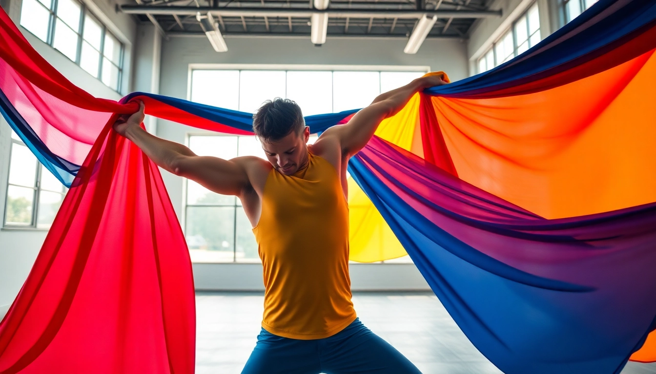 Bekijk de veelzijdigheid van spandex kopen met een atleet in actie en kleurrijke stoffen.