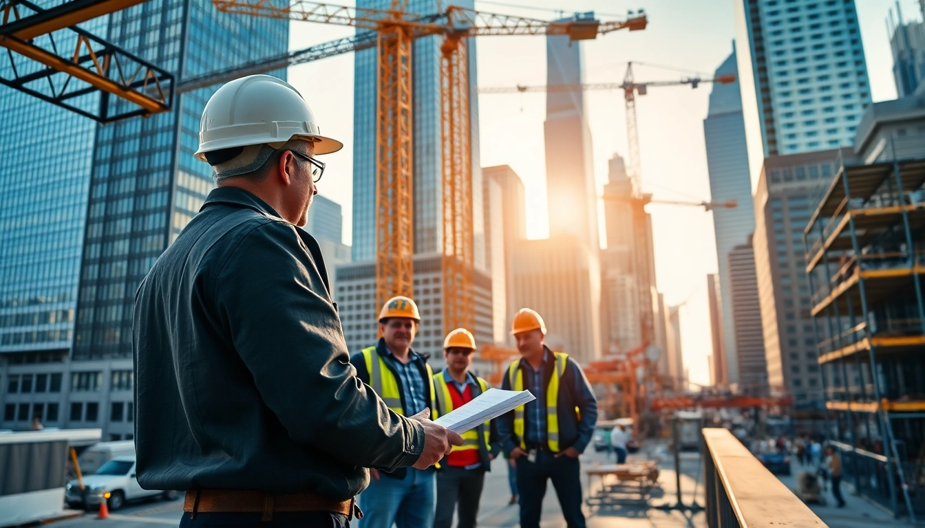 Capture of a New York City Commercial General Contractor managing a busy construction site.