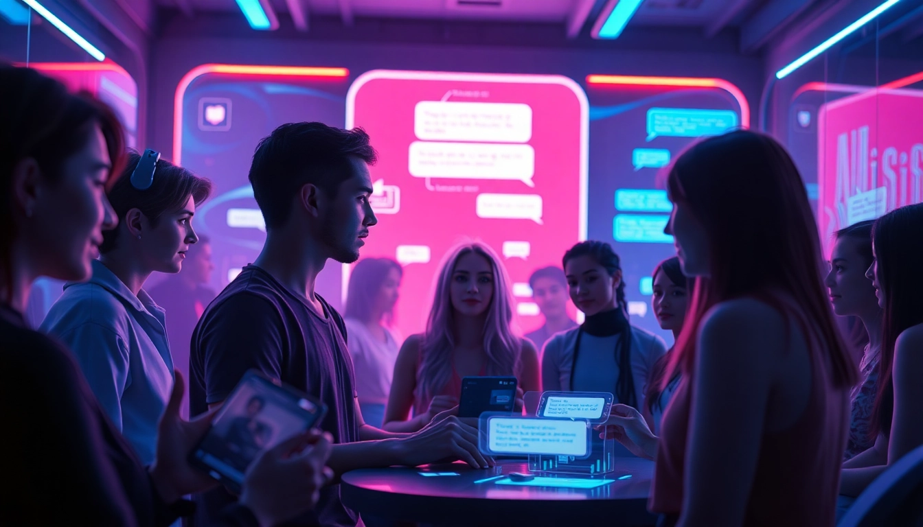Engaging interaction with free nsfw ai chatbots in a vibrant digital landscape.