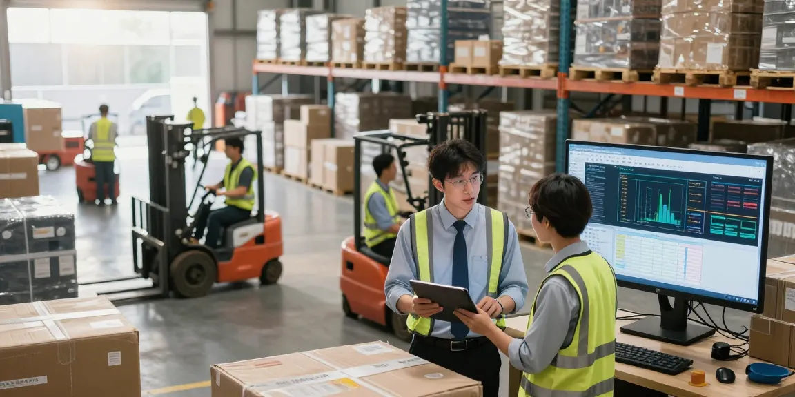 Logistikunternehmen Dortmund: Effiziente logistische Abläufe in einem modernen Lager mit Teamarbeit.