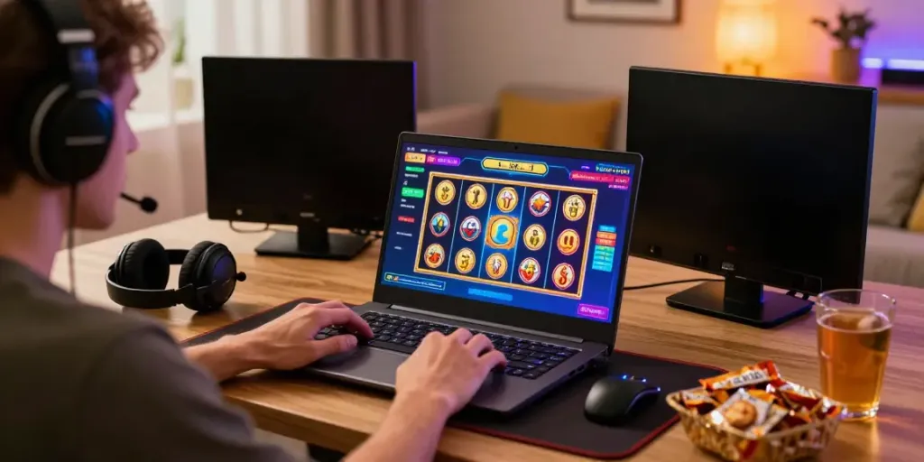 Dynamic online gaming experience at https://da88z.net/ with live casino action and colorful slot game graphics.