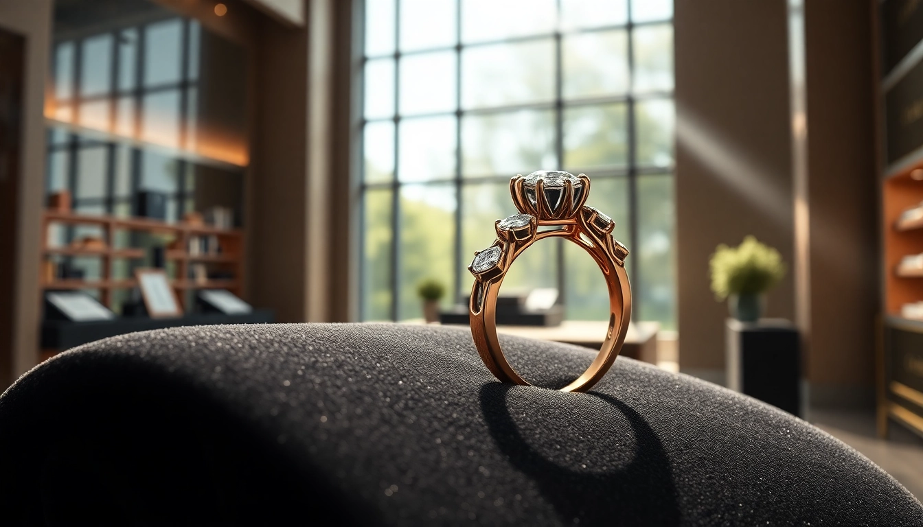Luxe luxury rings showcasing exquisite diamond settings on dark velvet.