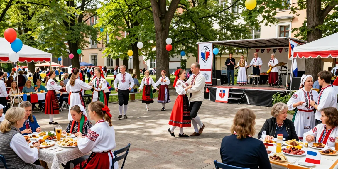 Polish community celebration at https://www.sfpol.com/ featuring families enjoying traditional food and festivities.