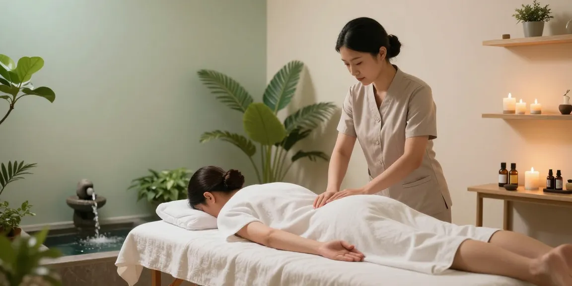 Relaxing 1인샵 massage therapy session in a calm spa setting with soothing lighting and essential oils.