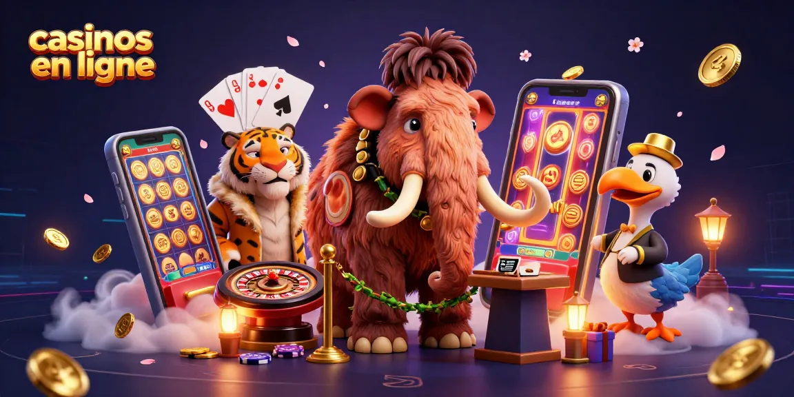 Profitez des jeux dans les casinos en ligne avec notre illustration captivante présentant des personnages emblématiques.