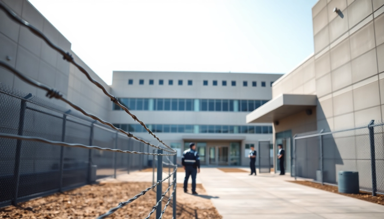 OC Jail represents a modern correctional facility with security features and structured design.