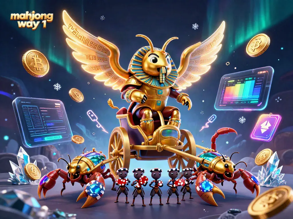 Win big with mahjong way 1 in a vibrant, animated casino scene featuring unique characters and crypto elements.