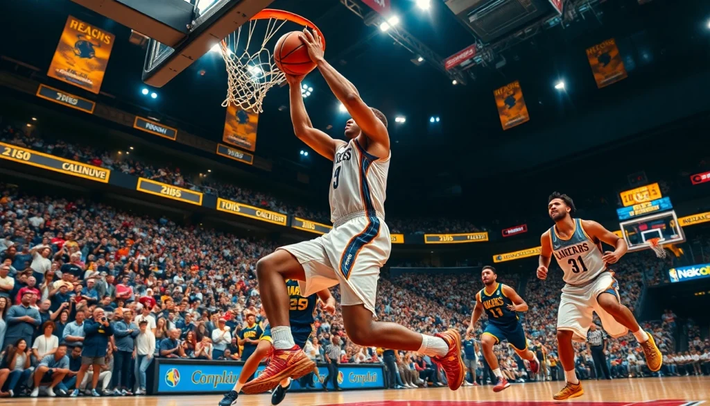 nba중계에서 흥미로운 농구 경기의 순간을 포착한 이미지