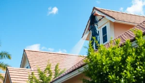 Roof cleaning in Kissimmee, showcasing a pristine roof after professional cleaning.