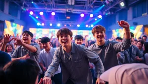 BTS news featuring dynamic performance scene highlighting energetic interaction with fans.